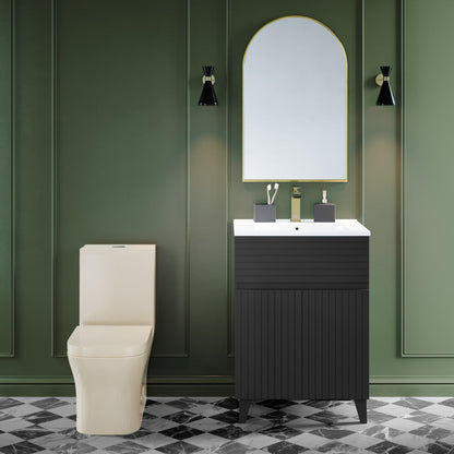 Swiss Madison Concorde One Piece Square Toilet Dual Flush 1.1/1.6 gpf in Bisque