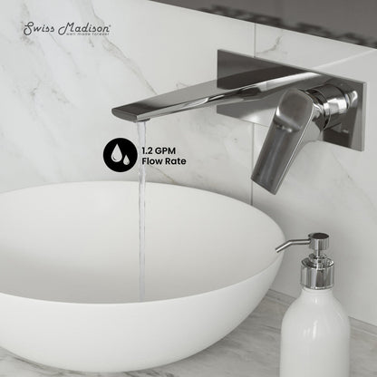 Swiss Madison Monaco Single-Handle, Wall-Mount, Bathroom Faucet in Chrome