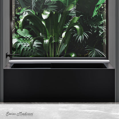 Swiss Madison Voltaire 60" x 32" Left-Hand Drain Alcove Bathtub with Apron in Matte Black