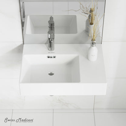 Swiss Madison St. Tropez 24 x 18 Ceramic Wall Hung Sink with Left Side Faucet Mount