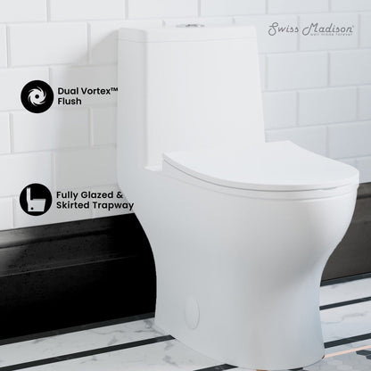 Swiss Madison Ivy One-Piece Toilet, 10" Rough-in 1.1/1.6 gpf