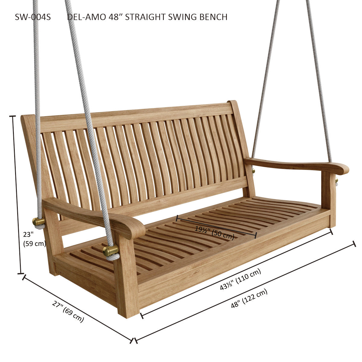 Anderson Teak Del-Amo 48" Straight Swing Bench