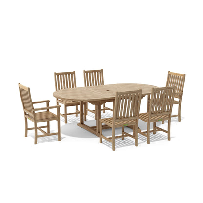 Anderson Teak Bahama Wilshire 7-Pieces Extension Dining Set