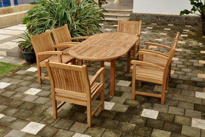 Anderson Teak Bahama Sahara 7-Pieces 78" Oval Dining Set