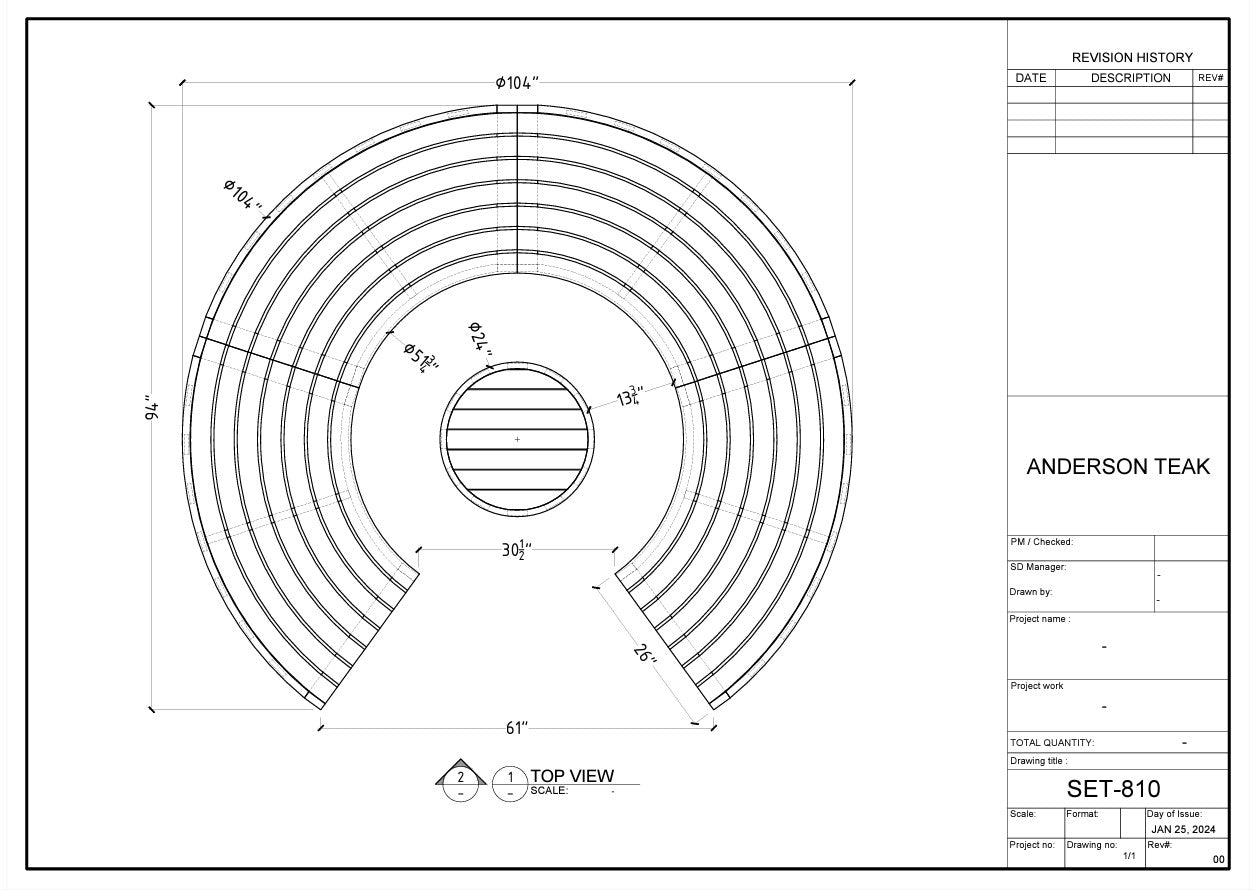 Anderson Teak SET-810 Circular Modular Deep Seating Set