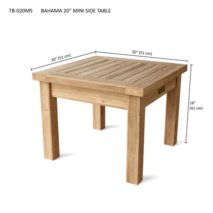 Anderson Teak Bahama 20" Square Mini Table