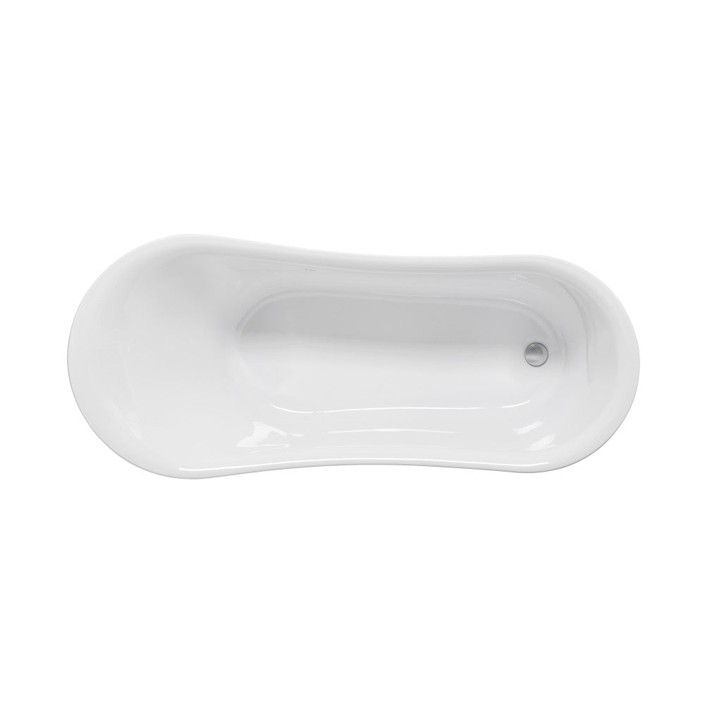 Swiss Madison Cache Single Slipper, Clawfoot Soaking Acrylic Bathtub, Chrome Clawfoot