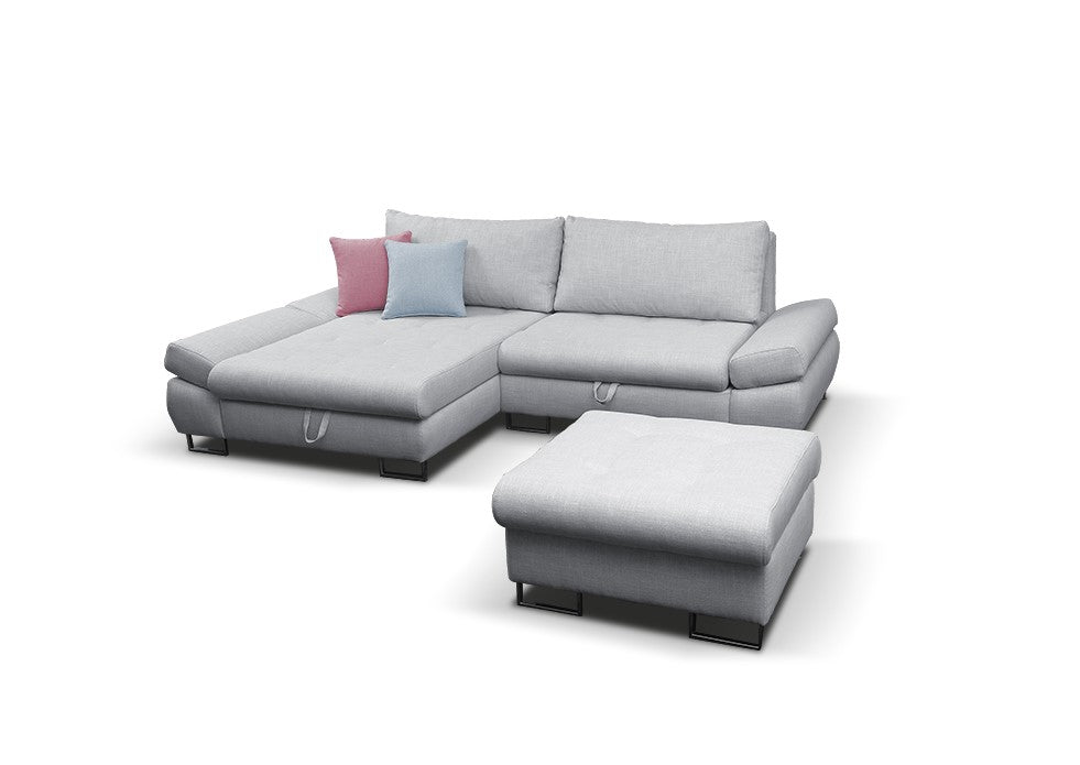 Maxima House Sectional Sleeper Sofa GREY with storage