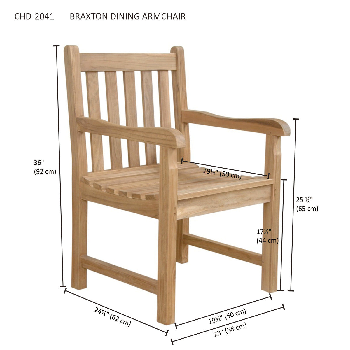 Anderson Teak Braxton Dining Armchair