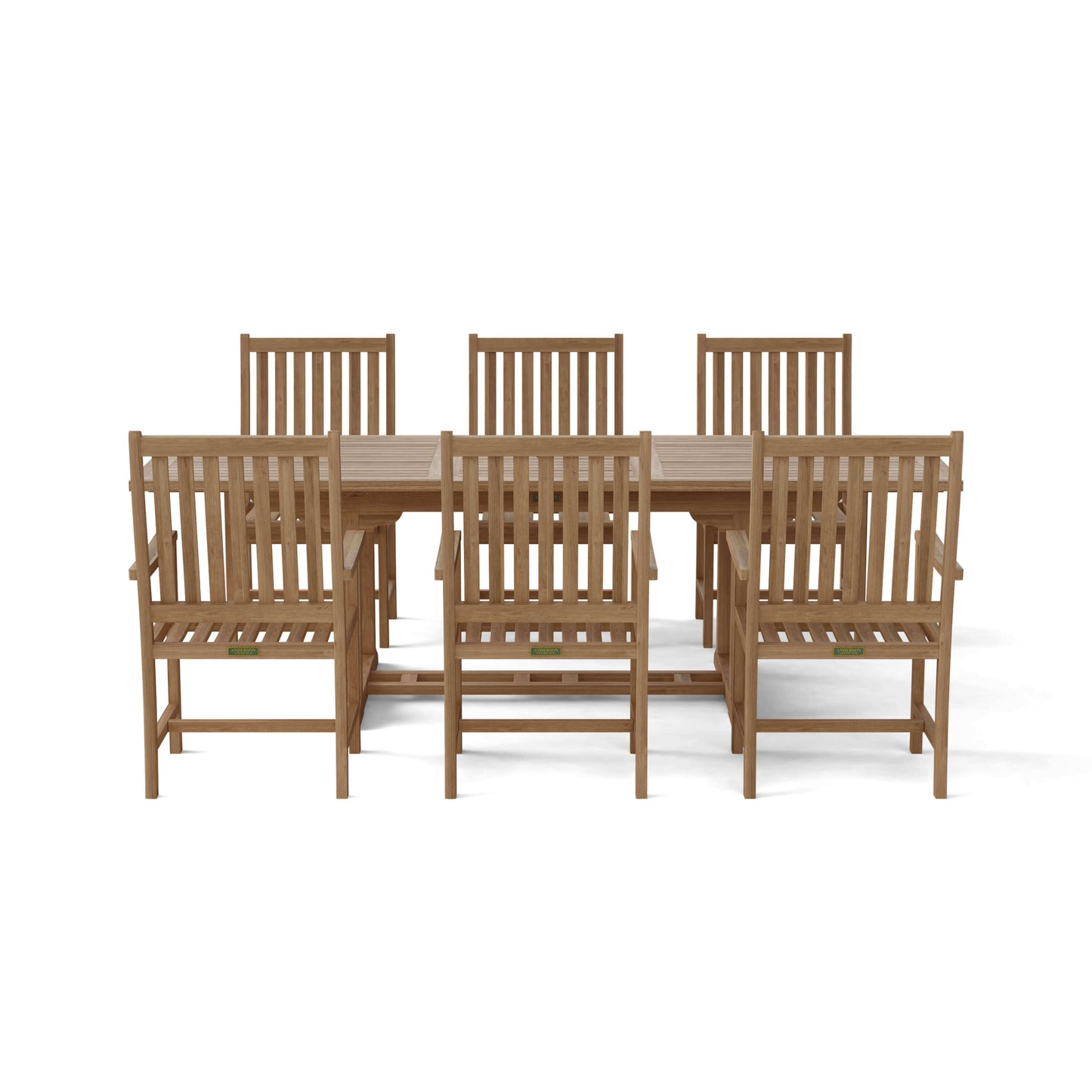 Anderson Teak Bahama Wilshire Armchair 7-Pieces Extension Dining Set