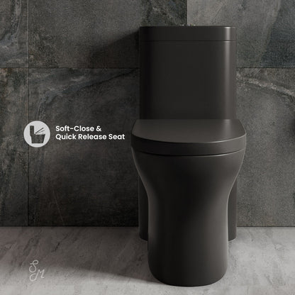 Swiss Madison Monaco One-Piece Elongated Toilet Dual-Flush, Matte Black 1.1/1.6 gpf