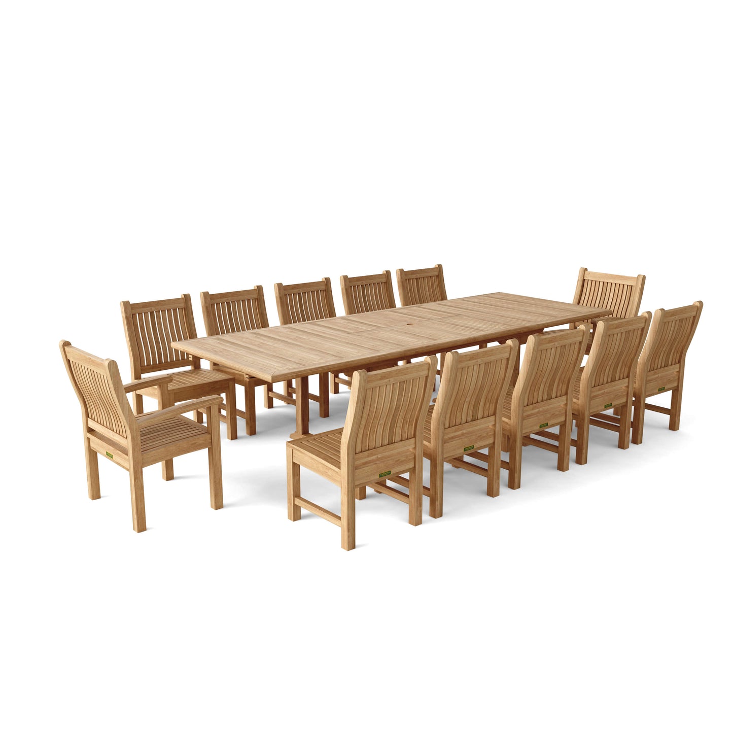 Anderson Teak Valencia Sahara 13-Pieces Rectangular Dining Set