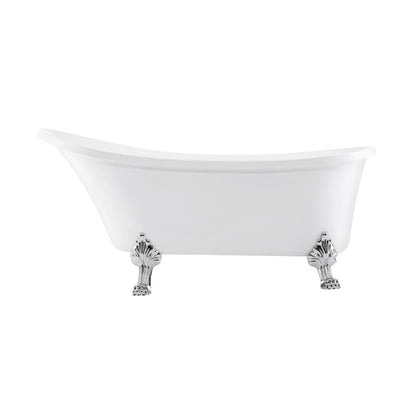 Swiss Madison Cache Single Slipper, Clawfoot Soaking Acrylic Bathtub, Chrome Clawfoot
