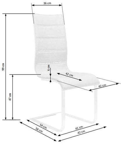 Maxima House Dining Set DIEGO 7 pcs. White modern glossy Dining Table with 6 Black/ White chairs