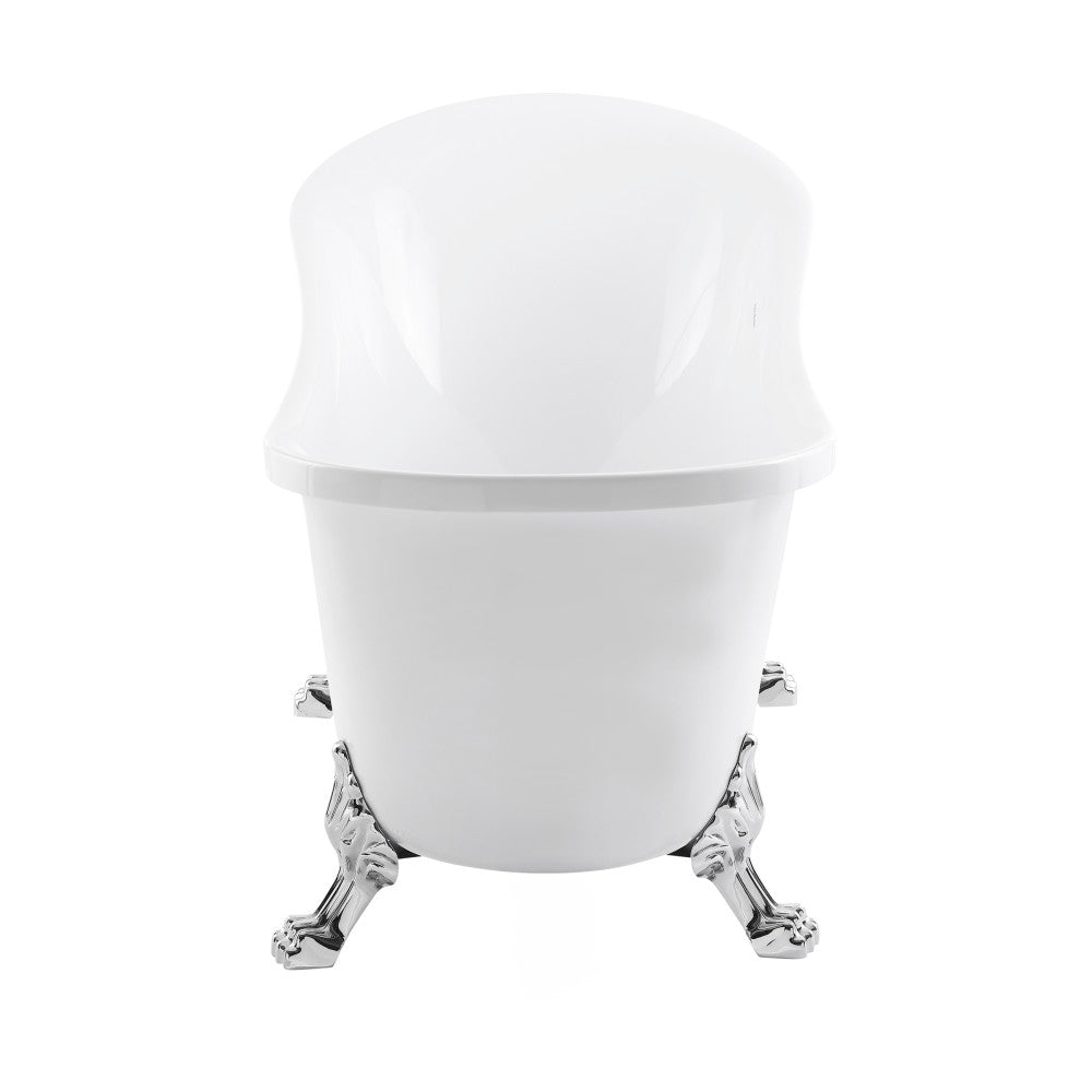 Swiss Madison Cache Single Slipper, Clawfoot Soaking Acrylic Bathtub, Chrome Clawfoot