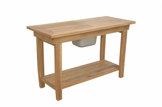 Anderson Teak Nautilus Console Table w/ SS Container