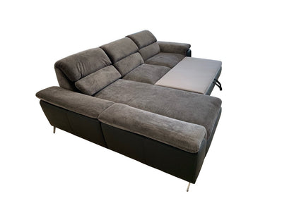 Maxima House Sectional sleeper Sofa LOCO with storage, Gray/ Black