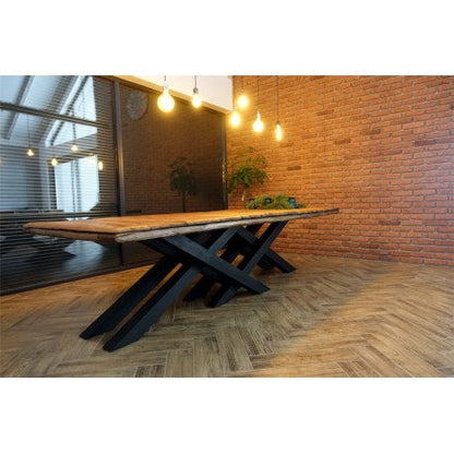 Maxima House Oak Wood Dining Table KAI with metal legs