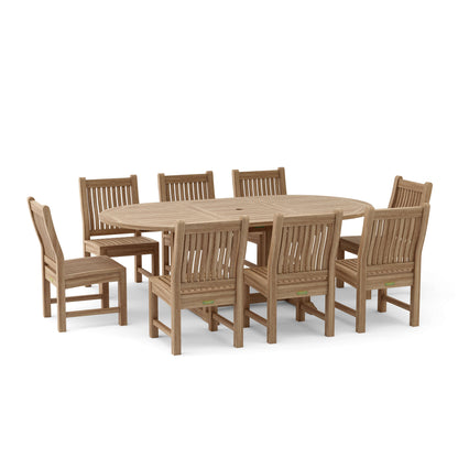 Anderson Teak Bahama Sahara 9-Pieces 87" Oval Dining Set