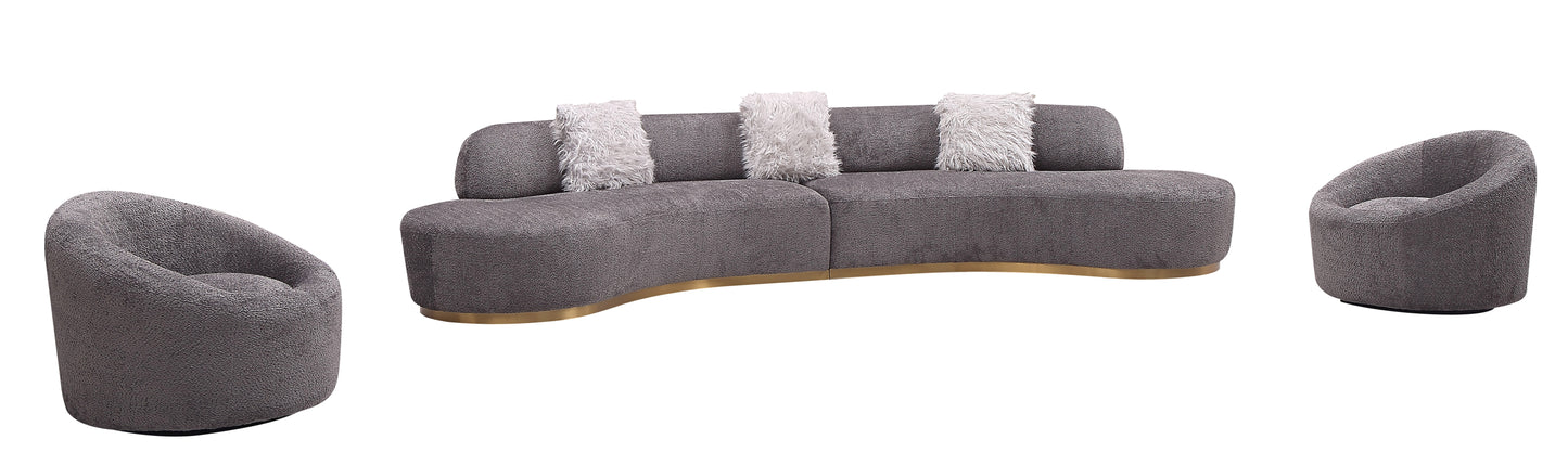 J&M Furniture Moon Sectional in Dark Grey
