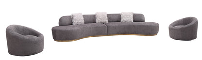 J&M Furniture Moon Sectional in Dark Grey