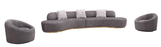 J&M Furniture Moon Sectional in Dark Grey