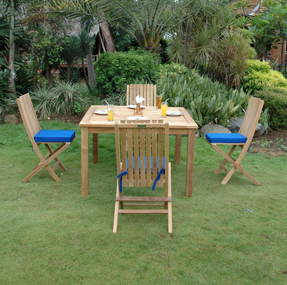 Anderson Teak Windsor Comfort Chair 5-Pieces Folding Dining Set