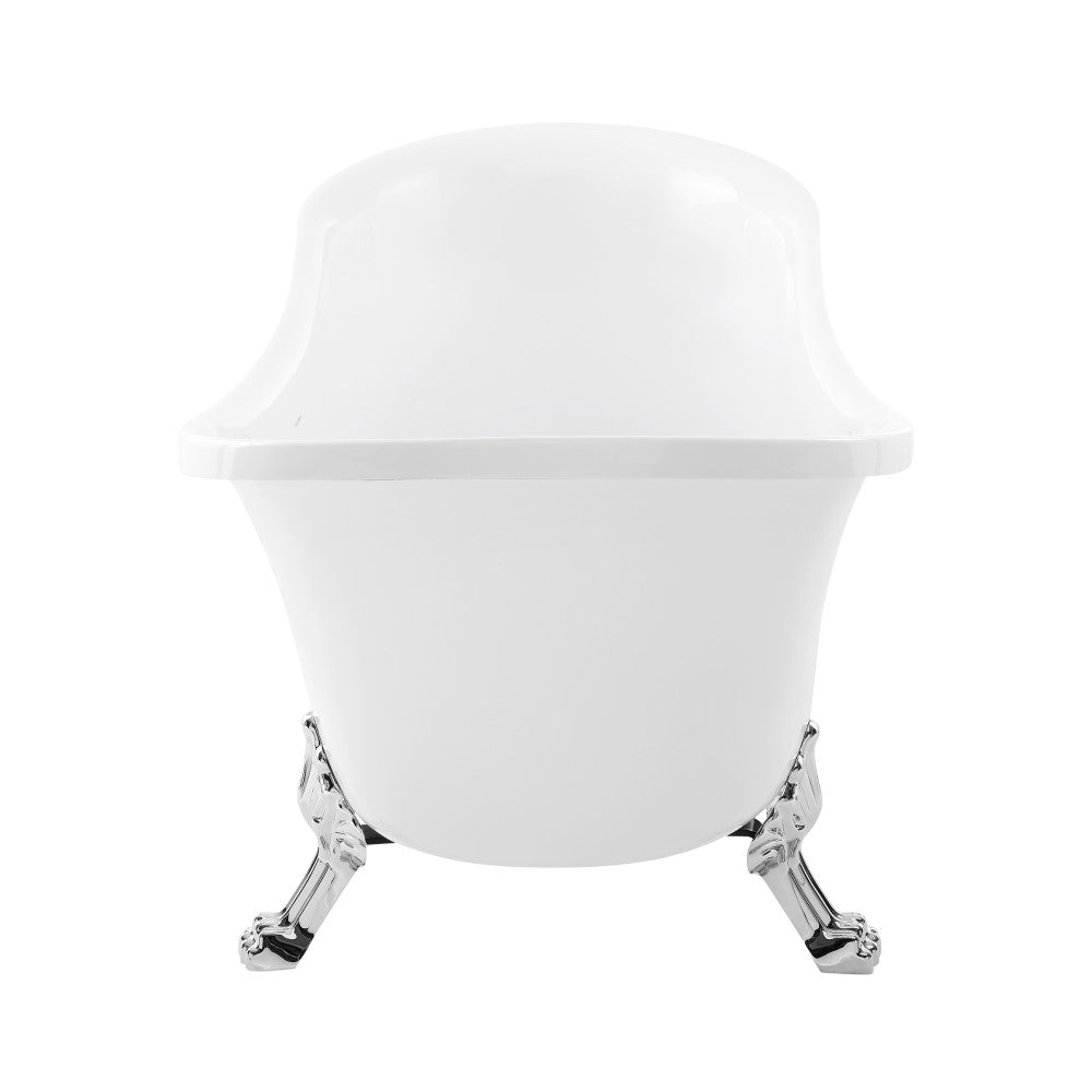 Swiss Madison Cache Single Slipper, Clawfoot Soaking Acrylic Bathtub, Chrome Clawfoot