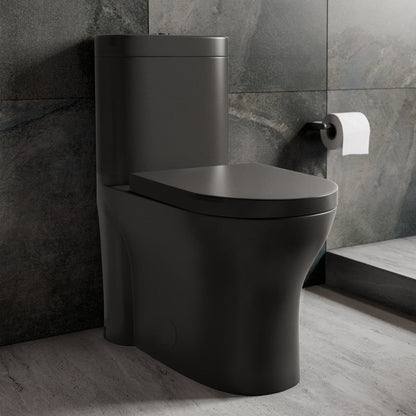 Swiss Madison Monaco One-Piece Elongated Toilet Dual-Flush, Matte Black 1.1/1.6 gpf