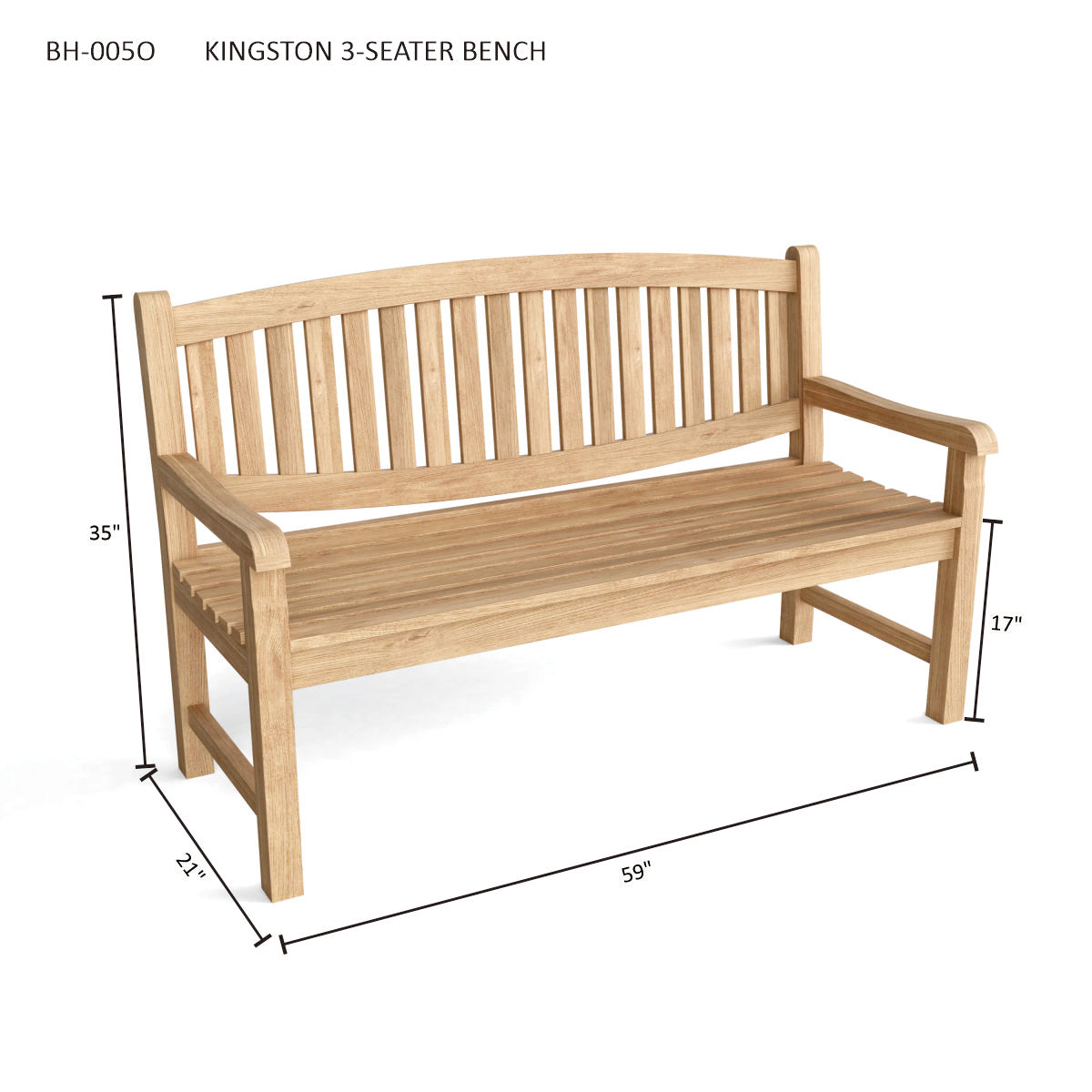 Anderson Teak Kingston 3-Seater Bench