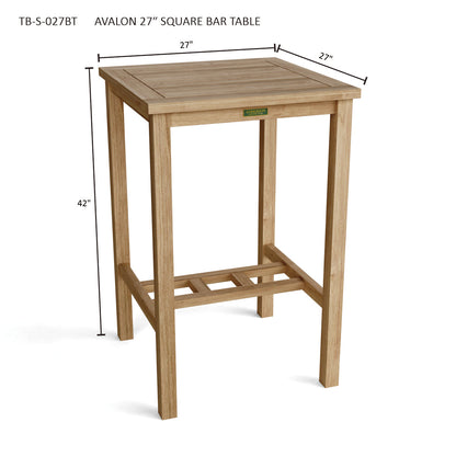 Anderson Teak Avalon 27" Square Bar Table