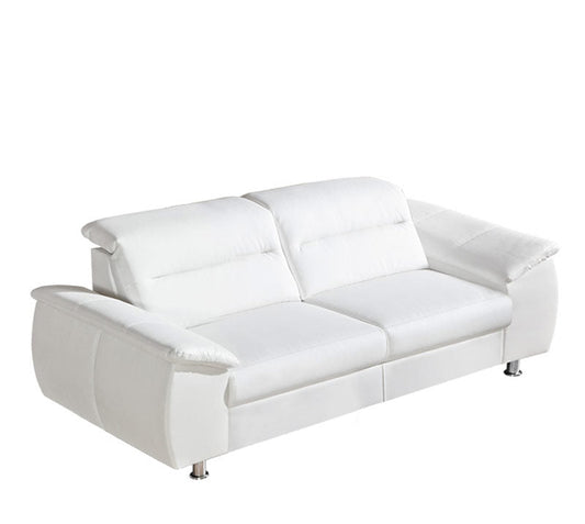 Maxima House SANDI White Faux Leather Sofa