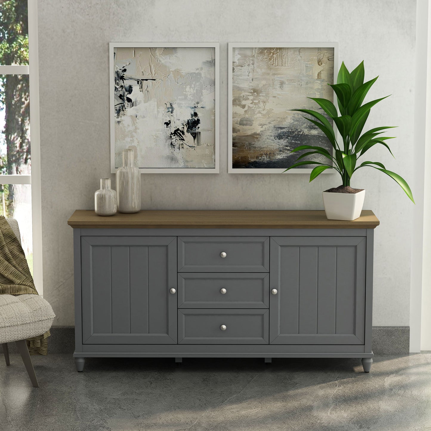 Anderson Teak Chenon Sideboard - Grey & Brown