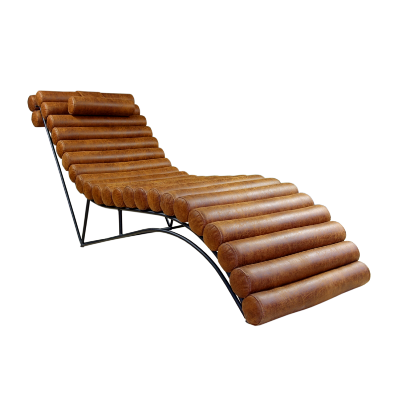 Maxima House ROSABEL Leather Chaise Lounge