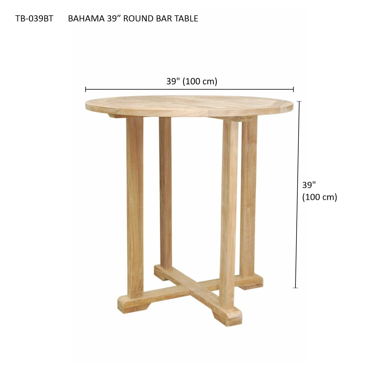 Anderson Teak Bahama 39" Round Bar Table