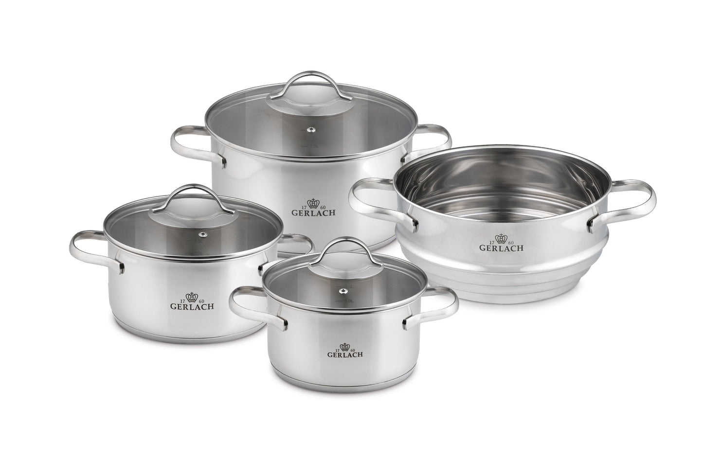 Maxima House VIVA Stainless Steel Pot Set With Steamer 7pcs