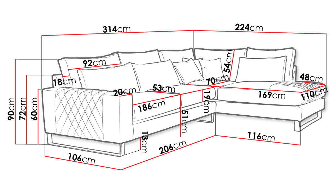 Maxima House Brown Sectional Sofa FLORA