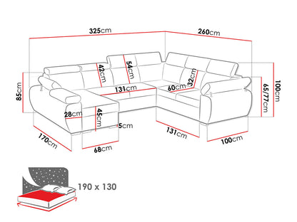 Maxima House DANTE Sectional Sleeper Sofa