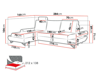 Maxima House Sectional Sleeper Sofa with storage ASTRA