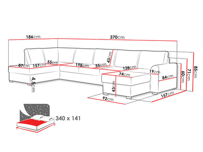 Maxima House MATTEO MAXI Sectional Sleeper Sofa, Left Corner