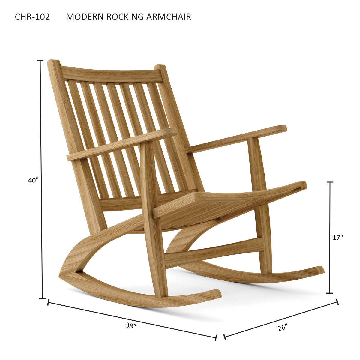 Anderson Teak Modern Rocking Armchair