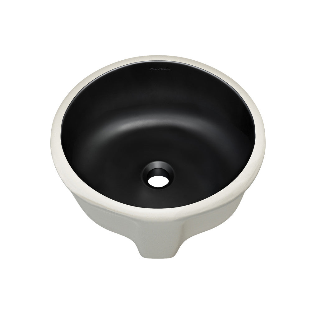 Swiss Madison Monaco 16" Ceramic Undermount Bathroom Sink in Matte Black
