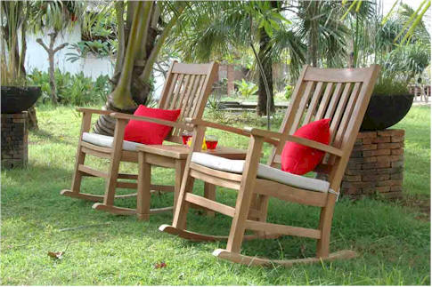 Anderson Teak Palm Beach Rocking Chairs 3-Pieces set