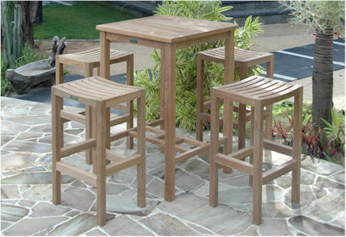 Anderson Teak Bahama Montego 5-Pieces Square Bar Set