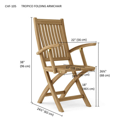 Anderson Teak Tropico Folding Armchair (sell & price per 2 chairs only)