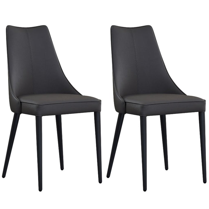Bosa Dining Chairs | Set of 2 Grаy, Leather Metal Legs, 17444