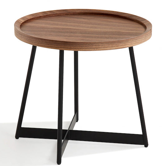 Uptown | Wooden End Table, Walnut Veneer Metal Legs, 17787-ET