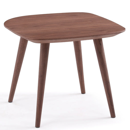 Downtown | 23.6" Mid Century Modern End Table, Walnut Veneer, Square, 17978-ET