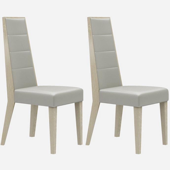 Chiara Dining Chairs, Set of 2 | Eco Leather and Wood, 18754-DC