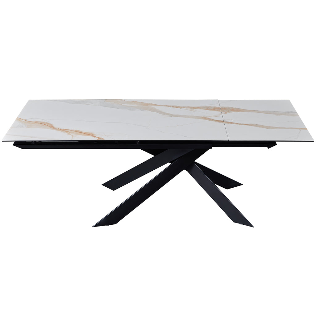 Calcutta | Ceramic Extendable Dining Table, Rectangular, Aluminum Base, 8 Seater, 18882